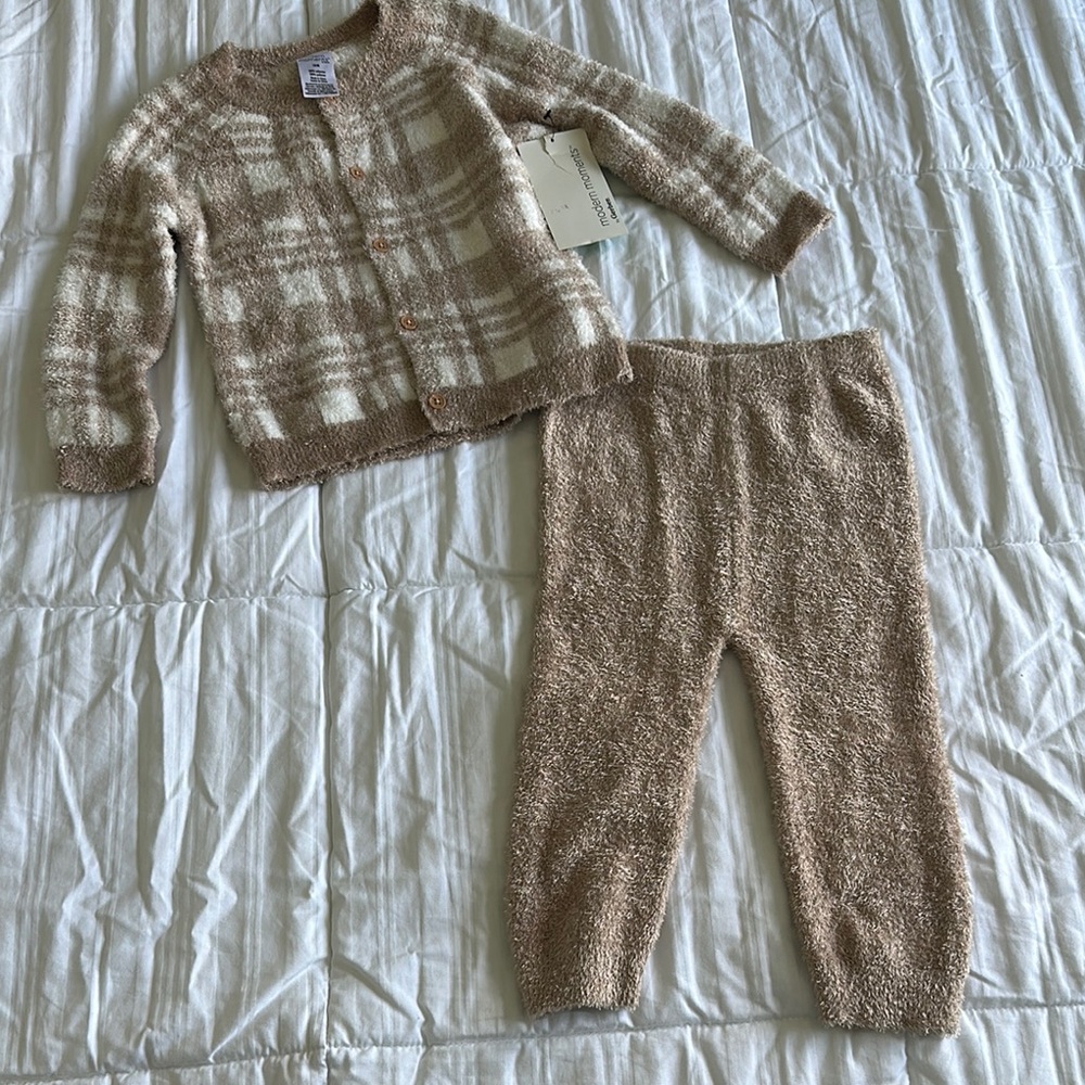 New matching set modern moments gerber Plaid Knit Sweater and Pants Set sz 18 m
